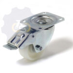 D80 H100 150KG Pasukamas ratukas su stabdžiu, su plokštele 105x80