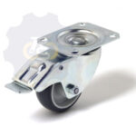 D80 H100 100KG Pasukamas ratukas su stabdžiu, su plokštele 105x80