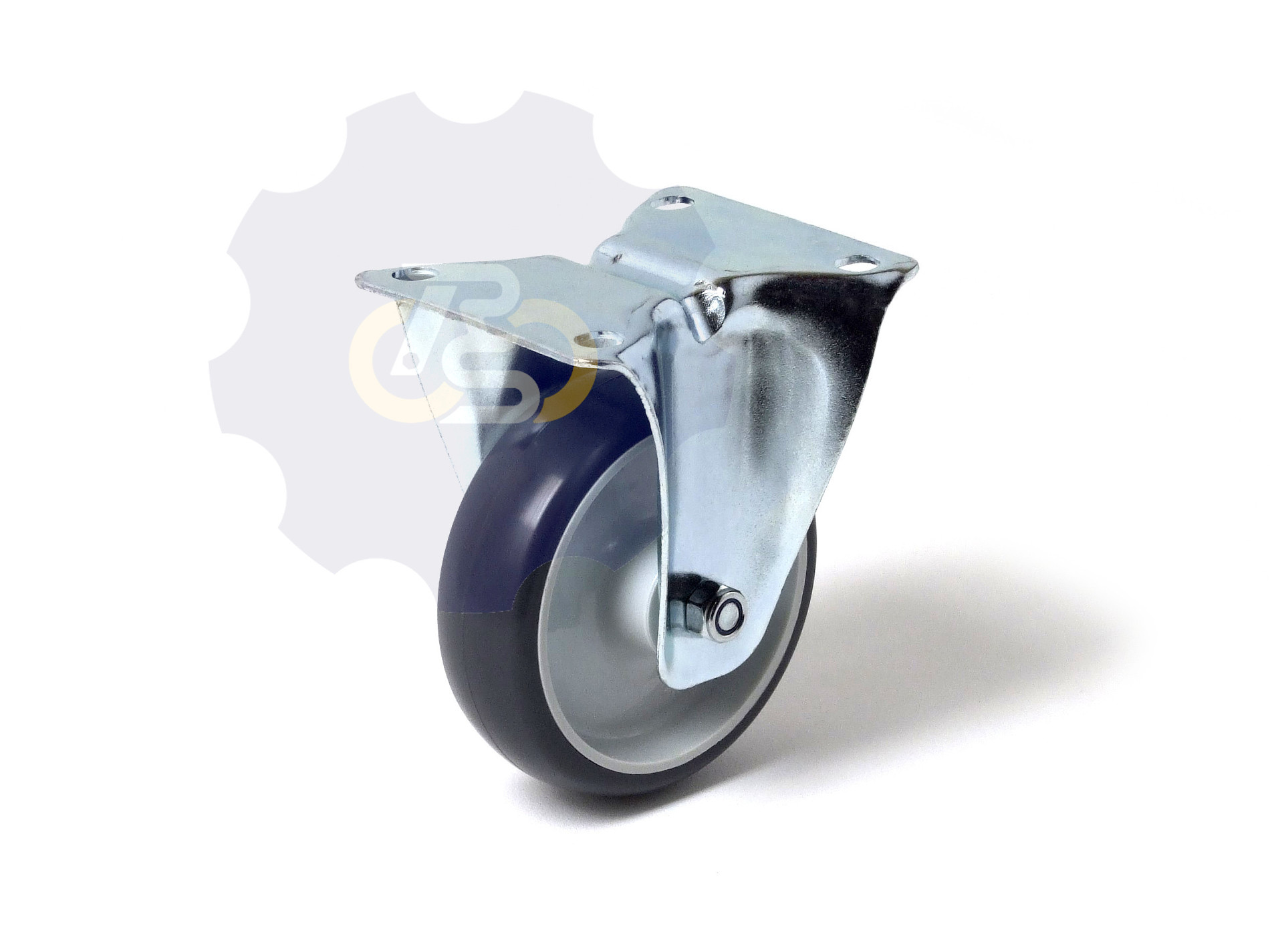 D100 H125 140KG Fiksuotas ratukas su plokštele 100x85