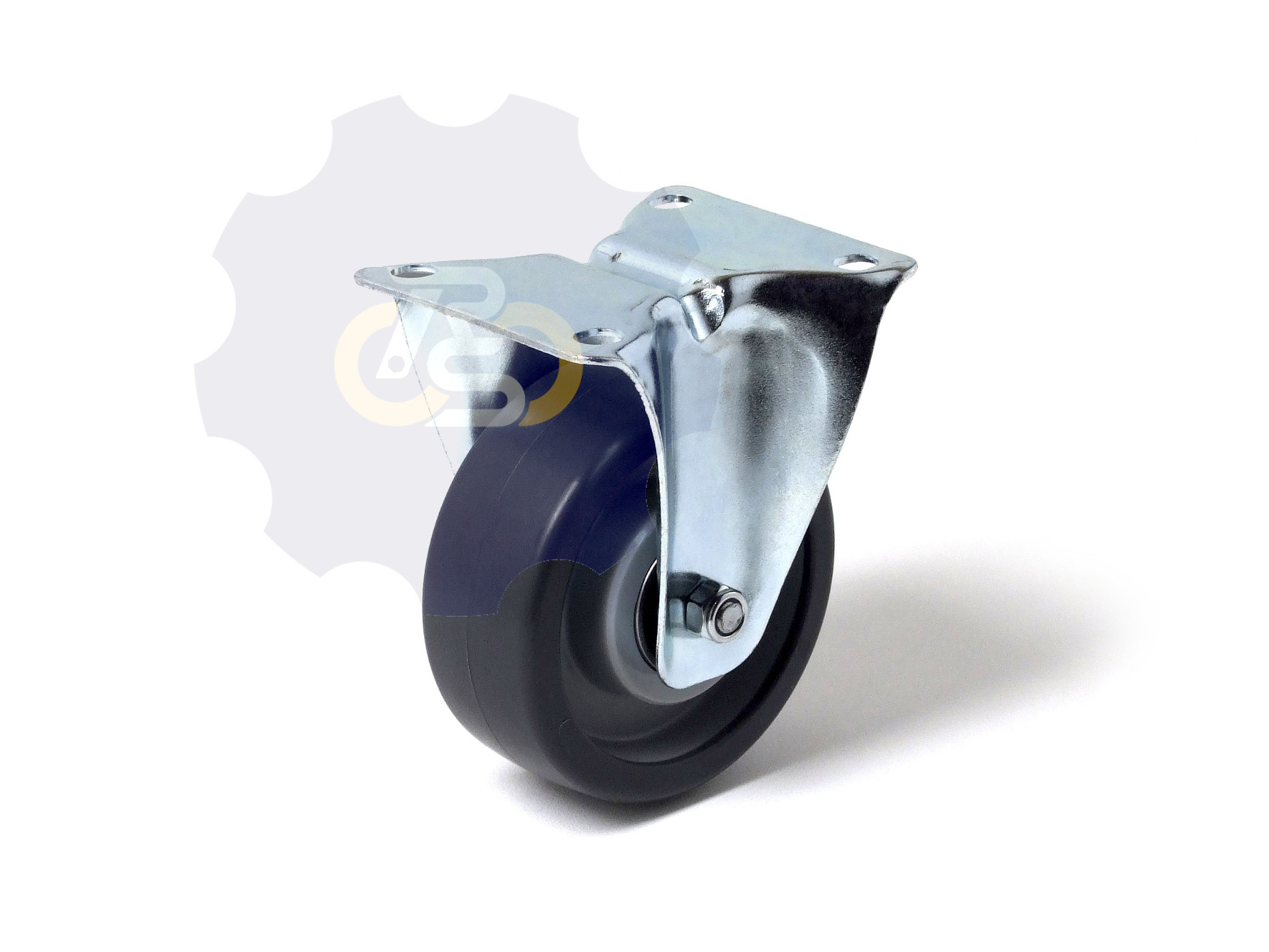 D100 H125 180KG Fiksuotas ratukas su plokštele 100x85