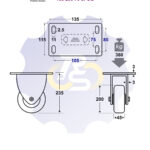 D200 H235 380KG Pasukamas ratukas su plokštele 135x115