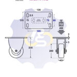 D200 H235 400KG Pasukamas ratukas su plokštele 135x115