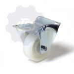 D80 H100 150KG Fiksuotas ratukas su plokštele 100x85