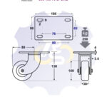 D100 H130 250KG Pasukamas ratukas su plokštele 105x80