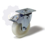 D125 H155 350KG Pasukamas ratukas su stabdžiu, su plokštele 105x80