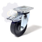 D150 H185 350KG Pasukamas ratukas su stabdžiu, su plokštele 135x110