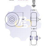 D100 A12/8 180KG Guma dengtas ratukas