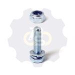 M10 x 40 Zn Varžtas šešiakampe galva + spyruoklinė poveržlė + poveržlė + N10S Veržlė