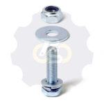 M10 x 40 Zn Varžtas šešiakampe galva + spyruoklinė poveržlė + poveržlė + O30/10 poveržlė + N10S Veržlė