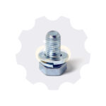 M12 x 25 Zn Varžtas šešiakampe galva + spyruoklinė poveržlė + poveržlė