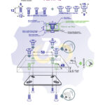 4 vienetai – M6 x 12 Zn Varžtas įleidžiama galva + 4 vienetai – NTM6 x 10 mm Zn T-formos veržlė
