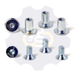 4 vienetai – M6 x 12 Zn Varžtas įleidžiama galva + 4 vienetai – NTM6 x 12 Zn T-formos veržlė