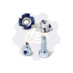 2 vienetai – M6 x 16 Zn Varžtas, cilindrine galva + 2 vienetai – NEM6x9 Įkalama veržlė