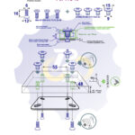 4 vienetai – M6 x 16 Zn Varžtas įleidžiama galva + 4 vienetai – NTM6 x 10 mm Zn T-formos veržlė