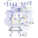 4 vienetai – M6 x 16 Zn Varžtas įleidžiama galva + 4 vienetai – NTM6 x 12 Zn T-formos veržlė