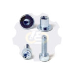 2 vienetai – M6 x 20 Zn Varžtas, cilindrine galva + 2 vienetai – NTM6 x 10 mm Zn T-formos veržlė