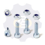 4 vienetai – M6 x 20 Zn Varžtas, cilindrine galva + 4 vienetai – N6S Veržlė