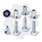 4 vienetai – M6 x 20 Zn Varžtas, cilindrine galva + 4 vienetai – NTM6 x 12 Zn T-formos veržlė