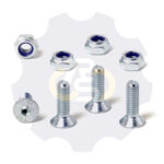 4 vienetai – M6 x 20 Zn Varžtas įleidžiama galva + 4 vienetai – N6S Veržlė