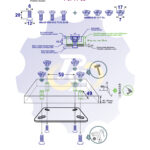 4 vienetai – M6 x 20 Zn Varžtas įleidžiama galva + 4 vienetai – NEM6x9 Įkalama veržlė