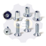 4 vienetai – M6 x 20 Zn Varžtas įleidžiama galva + 4 vienetai – NTM6 x 12 Zn T-formos veržlė