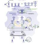 4 vienetai – M6 x 20 Zn Varžtas įleidžiama galva + 4 vienetai – NTM6 x 12 Zn T-formos veržlė