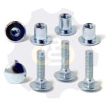 4 vienetai – M6 x 25 Zn5 Varžtas, kupolo galva + 4 vienetai – NTM6 x 10 mm Zn T-formos veržlė