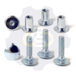 4 vienetai – M6 x 25 Zn5 Varžtas, kupolo galva + 4 vienetai – NTM6 x 12 Zn T-formos veržlė