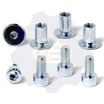 4 vienetai – M8x16 Zn Varžtas cilindrine galva + 4 vienetai – NT M8 x 16 Zn T-formos veržlė