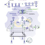 4 vienetai – M8 x 20 Zn Varžtas įleidžiama galva + 4 vienetai – NT M8 x 16 Zn T-formos veržlė
