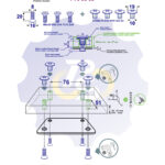 4 vienetai – M8 x 20 Zn Varžtas įleidžiama galva + 4 vienetai – NT M8 x 16 Zn T-formos veržlė
