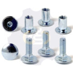 4 vienetai – M8 x 25 Zn5 Varžtas, kupolo galva + 4 vienetai – NT M8 x 16 Zn T-formos veržlė