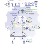 4 vienetai – M8 x 25 Zn Varžtas įleidžiama galva + 4 vienetai – NT M8 x 16 Zn T-formos veržlė