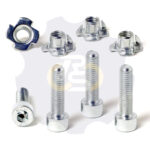 4 vienetai – M8x30 Zn Varžtas cilindrine galva + 4 vienetai – NEM8x10 Įkalama veržlė