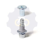 M8 x 30 Zn Varžtas cilindrine galva + spyruoklinė poveržlė + poveržlė + kiaurymės sumažinimo įvorė + NT M8 x 16 Zn T-formos veržlė