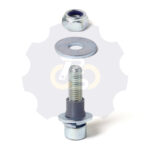 M8 x 35 Zn Varžtas cilindrine galva + spyruoklinė poveržlė + poveržlė + kiaurymės sumažinimo įvorė + O24/8 poveržlė + N8S Veržlė