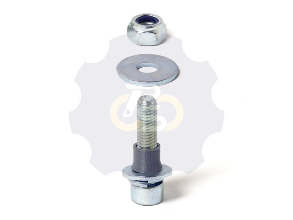 M8 x 35 Zn Varžtas cilindrine galva + spyruoklinė poveržlė + poveržlė + kiaurymės sumažinimo įvorė + O24/8 poveržlė + N8S Veržlė