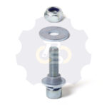 M8 x 35 Zn Varžtas cilindrine galva + spyruoklinė poveržlė + poveržlė + kiaurymės sumažinimo įvorė + O24/8 poveržlė + N8S Veržlė