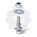 M8 x 35 Zn Varžtas cilindrine galva + spyruoklinė poveržlė + poveržlė + kiaurymės sumažinimo įvorė + O24/8 poveržlė + N8S Veržlė