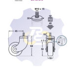 D50 H64 40KG Pasukamas ratukas su varžtu M10