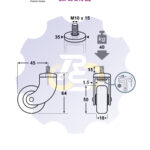 D50 H64 40KG Pasukamas ratukas su varžtu M10