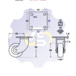 D50 H64 40KG Pasukamas ratukas su plokštele 42x42
